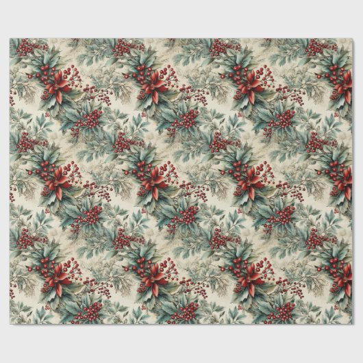 Retro , hedendaagse kersthulst cadeaupapier (Vlak)