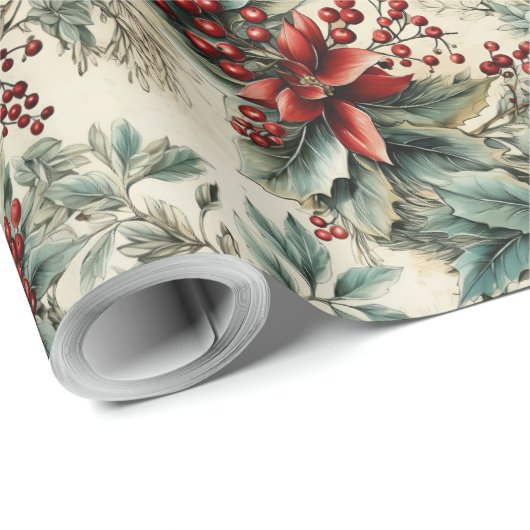 Retro , hedendaagse kersthulst cadeaupapier (Rol Hoek)