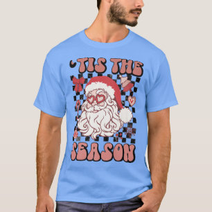 Retro heeft deze sinterklare kerstman gecheckt t-shirt