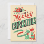 Retro heeft een Meowy Kerstkat Feestdagenkaart<br><div class="desc">Retro heeft een Meowy Kerstkat</div>