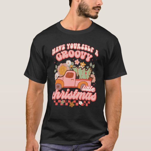 Retro heeft jezelf een roebele kerstboom t-shirt (Voorkant)
