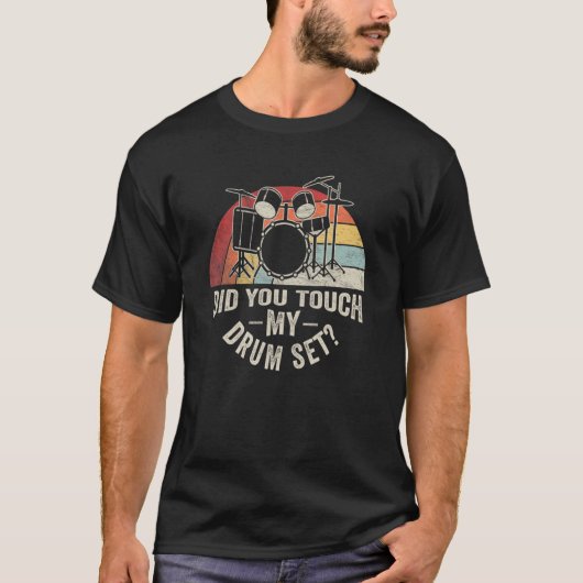 Retro heeft u op Mijn drumstel drummer D T-shirt (Voorkant)