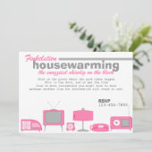 Retro Heet Roze Elektronica Kaart (Staand voorkant)