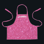 Retro Heet Roze Glitter Glans Gepersonaliseerde Na Schort<br><div class="desc">Retro Heet Roze Glitter Glans Gepersonaliseerde Naam Schort</div>