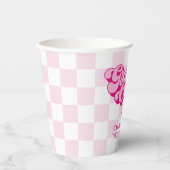 Retro Heet Roze Groovy Eén Schaker Papieren Bekers (Voorkant)