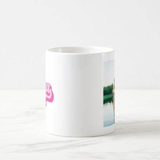 Retro Heet Roze Mama Foto Koffiemok (Center)