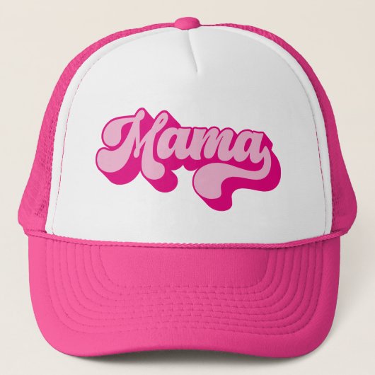 Retro Heet Roze Mama Trucker Pet (Voorkant)