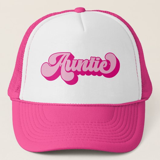Retro Heet Roze Tante Trucker Pet (Voorkant)