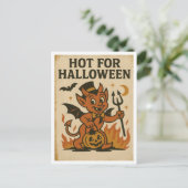 Retro heet voor Halloween Briefkaart (Staand voorkant)