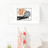 Retro Hekenshirt Halloween Maan Silhouet_1 Spandoek (Insitu)