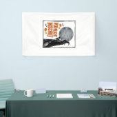 Retro Hekenshirt Halloween Maan Silhouet_1 Spandoek (Beurs)