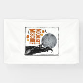 Retro Hekenshirt Halloween Maan Silhouet_1 Spandoek (Horizontaal)