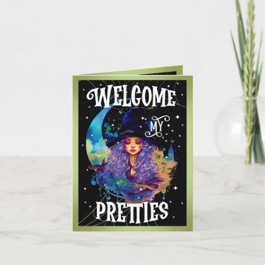 Retro Heks Beauty Halloween Bedankkaart (Voorkant)