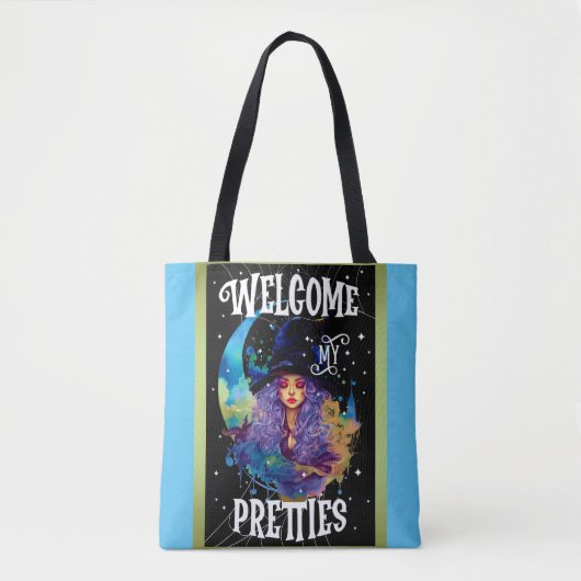 Retro Heks Beauty Halloween Tote Bag (Voorkant)