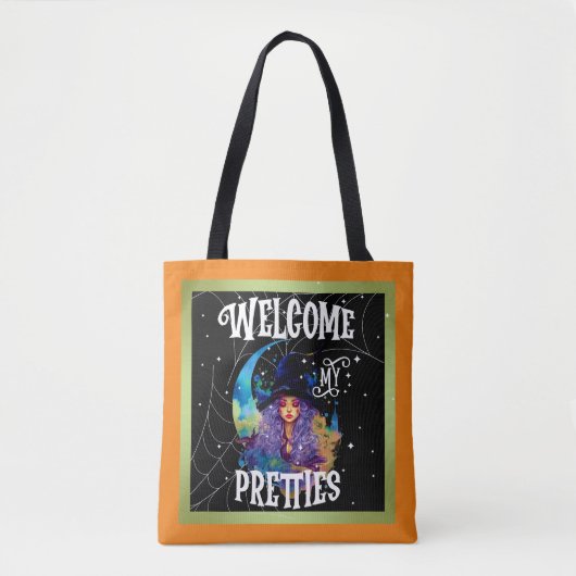 Retro Heks Beauty Halloween Tote Bag (Voorkant)