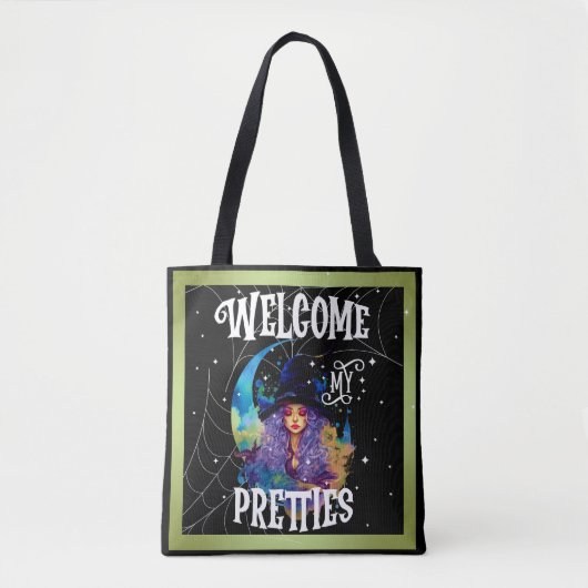Retro Heks Beauty Halloween Tote Bag (Voorkant)