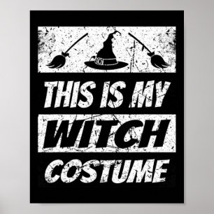 Retro Heks Halloween Matching Groep Kostuum Spook Poster