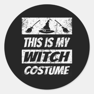 Retro Heks Halloween Matching Groep Kostuum Spook Ronde Sticker