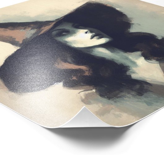 Retro  heks in puntige heks Pet schilderij Foto Afdruk (Hoek)