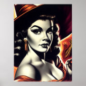 Retro Heks Pin-up Poster (Voorkant)