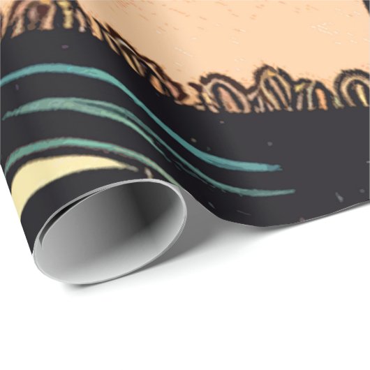 Retro Heks Vampier Meisje Horror Strips Cadeaupapier (Rol Hoek)