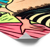 Retro Heks Vampier Meisje Horror Strips Poster (Hoek)