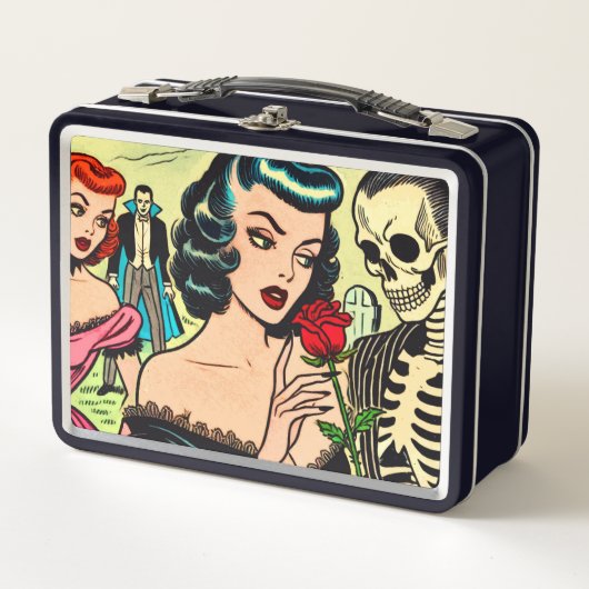 Retro Heks Vampire Meisje Horror Strips (Voorkant)