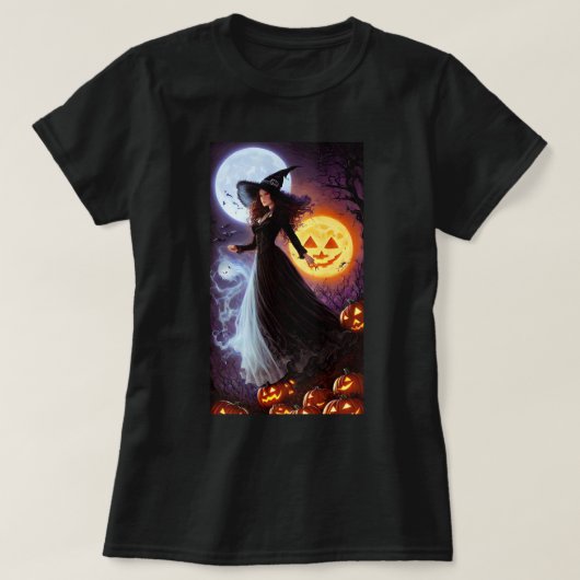 Retro Heksen Halloween T-Shirt (Design voorkant)