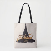 Retro Heksenhoed Boosaardige Naam Boodschappentas Tote Bag (Voorkant)