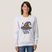 Retro Heksentypografie Halloween Vrouwen Kostuum Trui (Voorkant volledig)