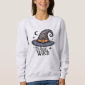 Retro Heksentypografie Halloween Vrouwen Kostuum Trui (Voorkant)