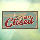 Retro : helaas is het teken gesloten raamsticker (Vel 3)