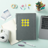 Retro helder geel glimlach gezicht sticker (iPad Cover)