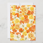 Retro Helder Geel Sinaasappel Tuin Bloemen Huwelij Save The Date (Achterkant)