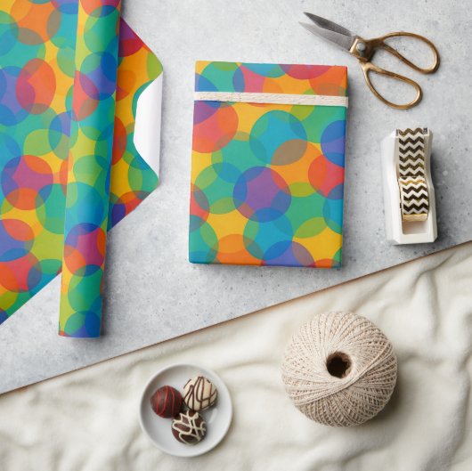 Retro helder gekleurde amorfe vormen kunstpatroon cadeaupapier (Crafts)