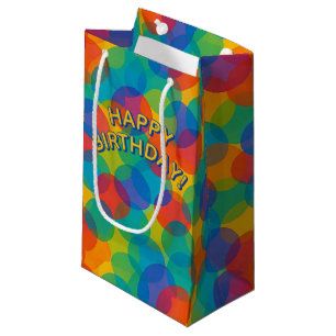 Retro helder gekleurde amorfe vormen kunstpatroon klein cadeauzakje