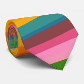 Retro helder regenboog streep leuk gekleurd feeste stropdas (Opgerold)