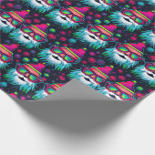 Retro Helder Roze Groovy Zonnebril Santa Cadeaupapier (Hoek)