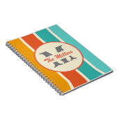 Retro Helder Zomer Monogram Notitieboek (Rechterzijde)