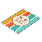 Retro Helder Zomer Monogram Notitieboek (Linkerzijde)