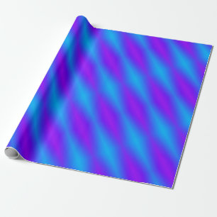 Retro Helderblauw & Paarse Harlekijn Cadeaupapier