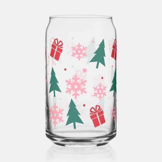 Retro Heldere Kerst Iconen Ho Ho Ho Blikvorm Glas (Achterkant)