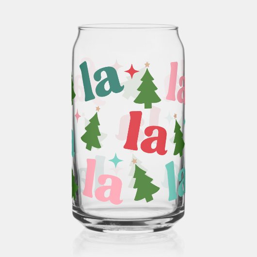 Retro Heldere Kerstboom Fa La Blikvorm Glas (Achterkant)