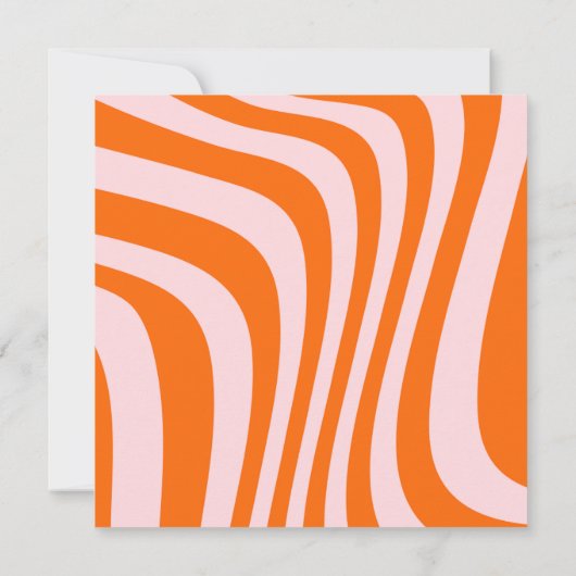 Retro Heldere Kleur Roze, Sinaasappel & Magenta Br Kaart (Achterkant)