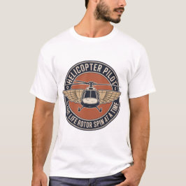 Retro Helikopter Piloot Badge – Retro Luchtvaart E T-shirt