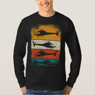 Retro Helikopter voor Mannen Vrouwen Helikopter Pi T-shirt