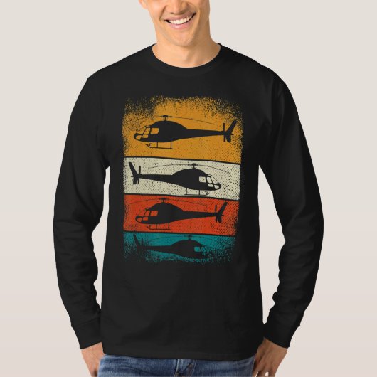 Retro Helikopter voor Mannen Vrouwen Helikopter Pi T-shirt (Voorkant)
