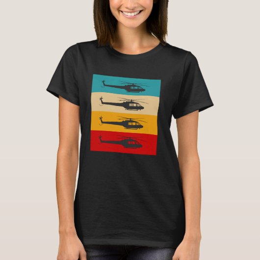  Retro Helikopterpiloot cadeau Funny Aviat T-shirt (Voorkant)