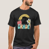 Retro Hello 2nd Grade Floral Rainbow Second Grade  T-shirt (Voorkant)