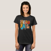 Retro Hello Fall Leopard Groovy Fall Autumn Seaso T-shirt (Voorkant volledig)